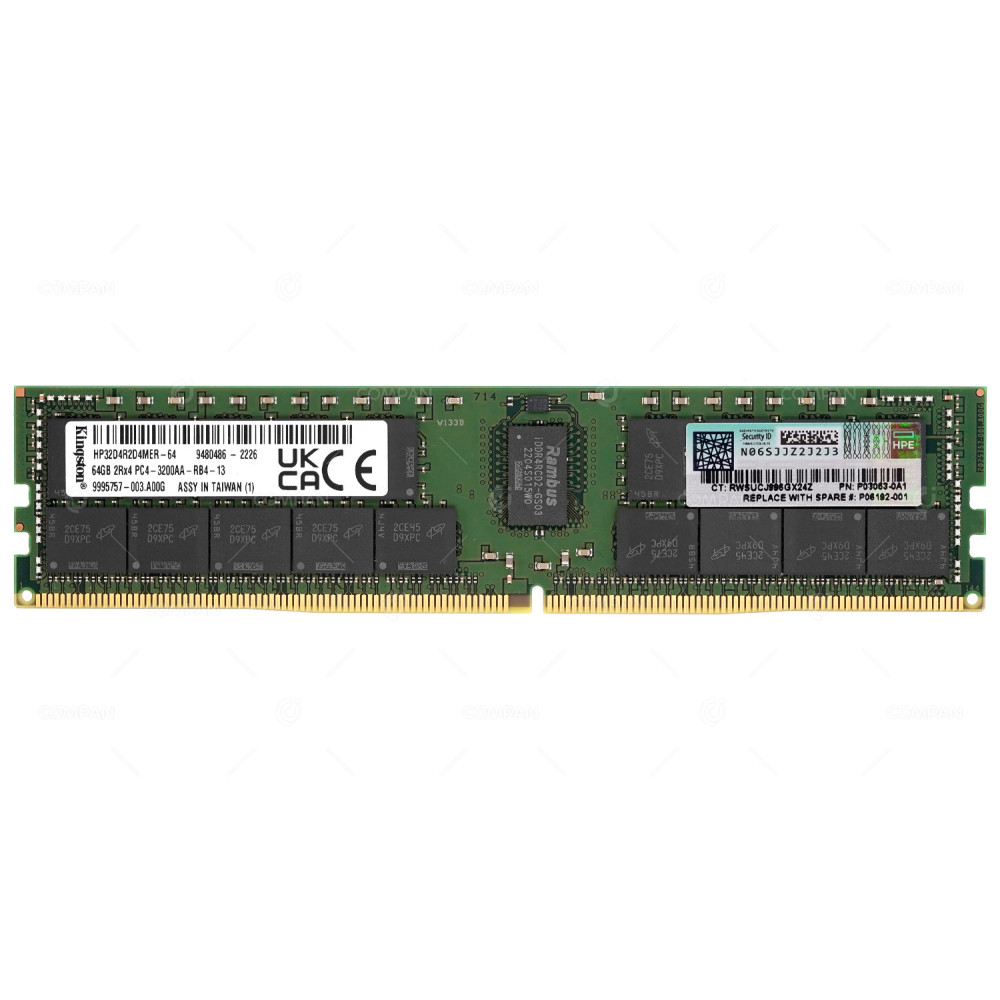 HP32D4R2D4MER-64  KINGSTON DDR4 SDRAM 64GB 2RX4 PC4-25600 3200MHZ RDIMM CL22